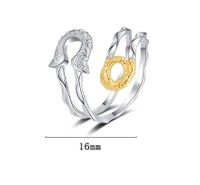Casual Color Block Sterling Silver Irregular Plating Pleated 24k Gold Plated White Gold Plated Open Rings main image 2