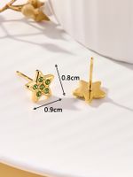 1 Pair Simple Style Shiny Star Plating Inlay 304 Stainless Steel Zircon 18K Gold Plated Ear Studs main image 2