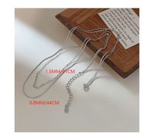 Simple Style Solid Color Sterling Silver Plating White Gold Plated Double Layer Necklaces main image 2