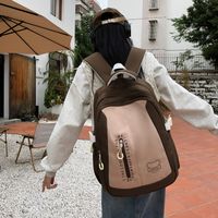One Size Solid Color School Women's Backpack sku image 1