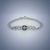 Hip-hop Vintage Style Simple Style Cross Stainless Steel Bracelets main image 1