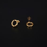 1 Pair IG Style Elegant Simple Style Round Solid Color Plating Hollow Out 304 Stainless Steel 18K Gold Plated Ear Studs main image 3