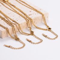 304 Stainless Steel 18K Gold Plated Simple Style Plating Rectangle Zircon Layered Necklaces main image 5