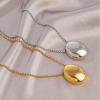 Retro Einfacher Stil Oval Sterling Silber Überzug Vergoldet Versilbert Halskette main image 6