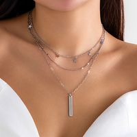 Simple Style Classic Style Commute Star Rectangle Titanium Steel Copper Necklace sku image 1