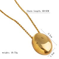 Retro Einfacher Stil Oval Sterling Silber Überzug Vergoldet Versilbert Halskette main image 2