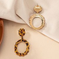 1 Pair Retro Exaggerated Streetwear Round Leopard Plating Alloy Gold Plated Drop Earrings main image 6