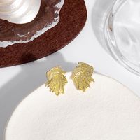 1 Pair Simple Style Irregular Solid Color Alloy Ear Studs main image 1