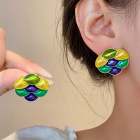 1 Pair Ig Style Simple Style Color Block Enamel Alloy Ear Studs main image 3