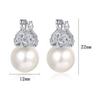 1 Pair Casual Pearl Plating Inlay Sterling Silver Shell 24k Gold Plated White Gold Plated Earrings main image 2