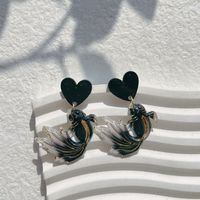 1 Pair Cute Simple Style Heart Shape Fish Polishing Plating Arylic 14k Gold Plated Drop Earrings sku image 2