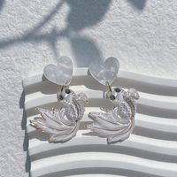 1 Pair Cute Simple Style Heart Shape Fish Polishing Plating Arylic 14k Gold Plated Drop Earrings sku image 3