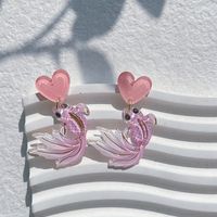 1 Pair Cute Simple Style Heart Shape Fish Polishing Plating Arylic 14k Gold Plated Drop Earrings sku image 5