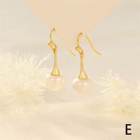 1 Pair Elegant Luxurious Irregular Plating Inlay Freshwater Pearl Copper Turquoise Zircon 18k Gold Plated Drop Earrings sku image 2