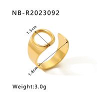 304 Stainless Steel 18K Gold Plated Modern Style Simple Style Asymmetrical Plating Letter Open Rings sku image 15