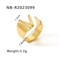 Edelstahl 304 18 Karat Vergoldet Moderner Stil Einfacher Stil Asymmetrisch Überzug Brief Offener Ring sku image 22