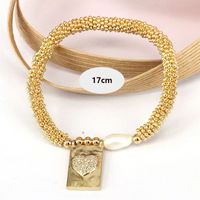 Elegant Vintage Style Luxurious Cross Star Heart Shape Copper 18k Gold Plated Zircon Bracelets In Bulk main image 2