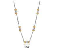 Original Design Color Block Sterling Silver Plating 24k Gold Plated White Gold Plated Necklace main image 2