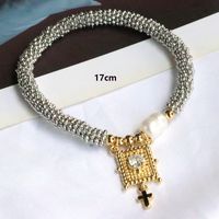 Vintage Style Luxurious Cross Star Heart Shape Copper 18k Gold Plated Zircon Bracelets In Bulk main image 4