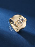 Glam Shiny Solid Color Copper Plating Hollow Out Inlay Zircon 18k Gold Plated Rings main image 2