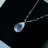 Elegant Shiny Water Droplets Sterling Silver Plating Zircon Platinum Plated Pendant Necklace main image 3