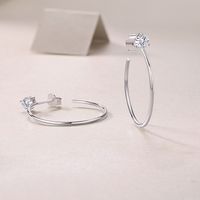 Simple Style Shiny Round Sterling Silver Gra Plating Inlay Moissanite 18k Gold Plated Earrings main image 3