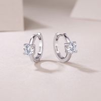 Shiny Geometric Sterling Silver Gra Plating Inlay Moissanite 18k Gold Plated Earrings main image 1