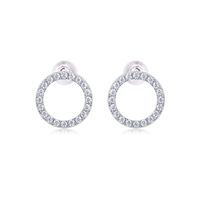 Simple Style Shiny Circle Sterling Silver Gra Plating Inlay Moissanite 18k Gold Plated Ear Studs main image 5