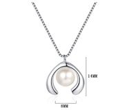 Casual Pearl Sterling Silver Plating Inlay Shell White Gold Plated Pendant Necklace main image 2