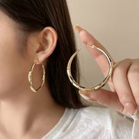 1 Pair Simple Style Solid Color Plating Metal Hoop Earrings main image 5