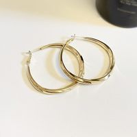 1 Pair Simple Style Solid Color Plating Metal Hoop Earrings sku image 1