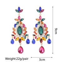 1 Pair Ethnic Style Shiny Water Droplets Flower Tassel Plating Inlay Zinc Alloy Glass Drop Earrings main image 2