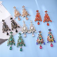 1 Pair Ethnic Style Shiny Water Droplets Flower Tassel Plating Inlay Zinc Alloy Glass Drop Earrings main image 6