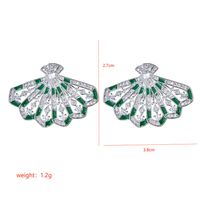 1 Pair Sweet Sector Plating Inlay Copper Zircon White Gold Plated Ear Studs sku image 2