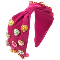 Women's Elegant Classic Style Heart Shape Cloth Inlay Rhinestones Pearl Hair Band sku image 1