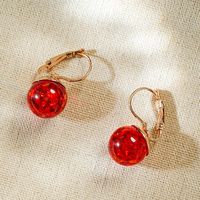 1 Pair Retro Commute Round Plating Inlay Copper Glass Bead Rose Gold Plated Earrings main image 1