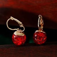 1 Pair Retro Commute Round Plating Inlay Copper Glass Bead Rose Gold Plated Earrings main image 3