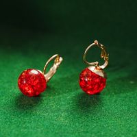 1 Pair Retro Commute Round Plating Inlay Copper Glass Bead Rose Gold Plated Earrings main image 4