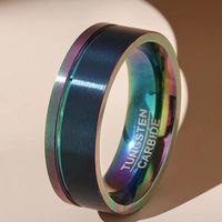 Casual Solid Color Titanium Steel Plating Men's Rings main image 3