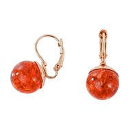 1 Pair Retro Commute Round Plating Inlay Copper Glass Bead Rose Gold Plated Earrings main image 6