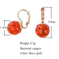 1 Pair Retro Commute Round Plating Inlay Copper Glass Bead Rose Gold Plated Earrings main image 2