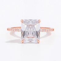 Simple Style Shiny Rectangle Sterling Silver Plating Inlay Zircon 14k Gold Plated Rose Gold Plated White Gold Plated Rings main image 5