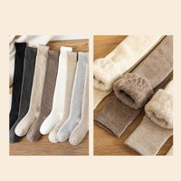 Women's Simple Style Solid Color Polyacrylonitrile Fiber Jacquard Over The Knee Socks A Pair main image 3