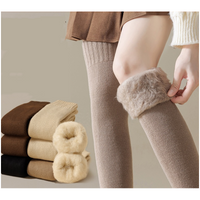 Women's Simple Style Solid Color Polyacrylonitrile Fiber Jacquard Over The Knee Socks A Pair main image 1