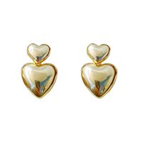 1 Pair Simple Style Heart Shape Plating Alloy 14k Gold Plated Silver Plated Drop Earrings main image 6