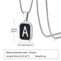 Simple Style Letter 304 Stainless Steel Epoxy Men's main image 2