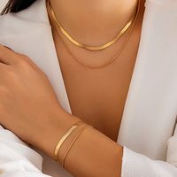 French Style Simple Style Solid Color Copper Layered Bracelets Necklace main image 4