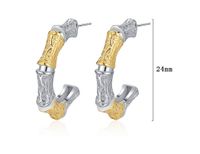 1 Pair Streetwear Color Block Plating Sterling Silver 24k Gold Plated White Gold Plated Ear Studs main image 2