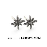 1 Paire Style Simple Star Placage Incruster Le Cuivre Zircon Or Blanc Plaqué Boucles D'oreilles main image 2