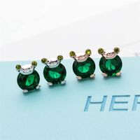 1 Pair Simple Style Classic Style Frog Plating Inlay Copper Zircon Rose Gold Plated White Gold Plated Ear Studs main image 1